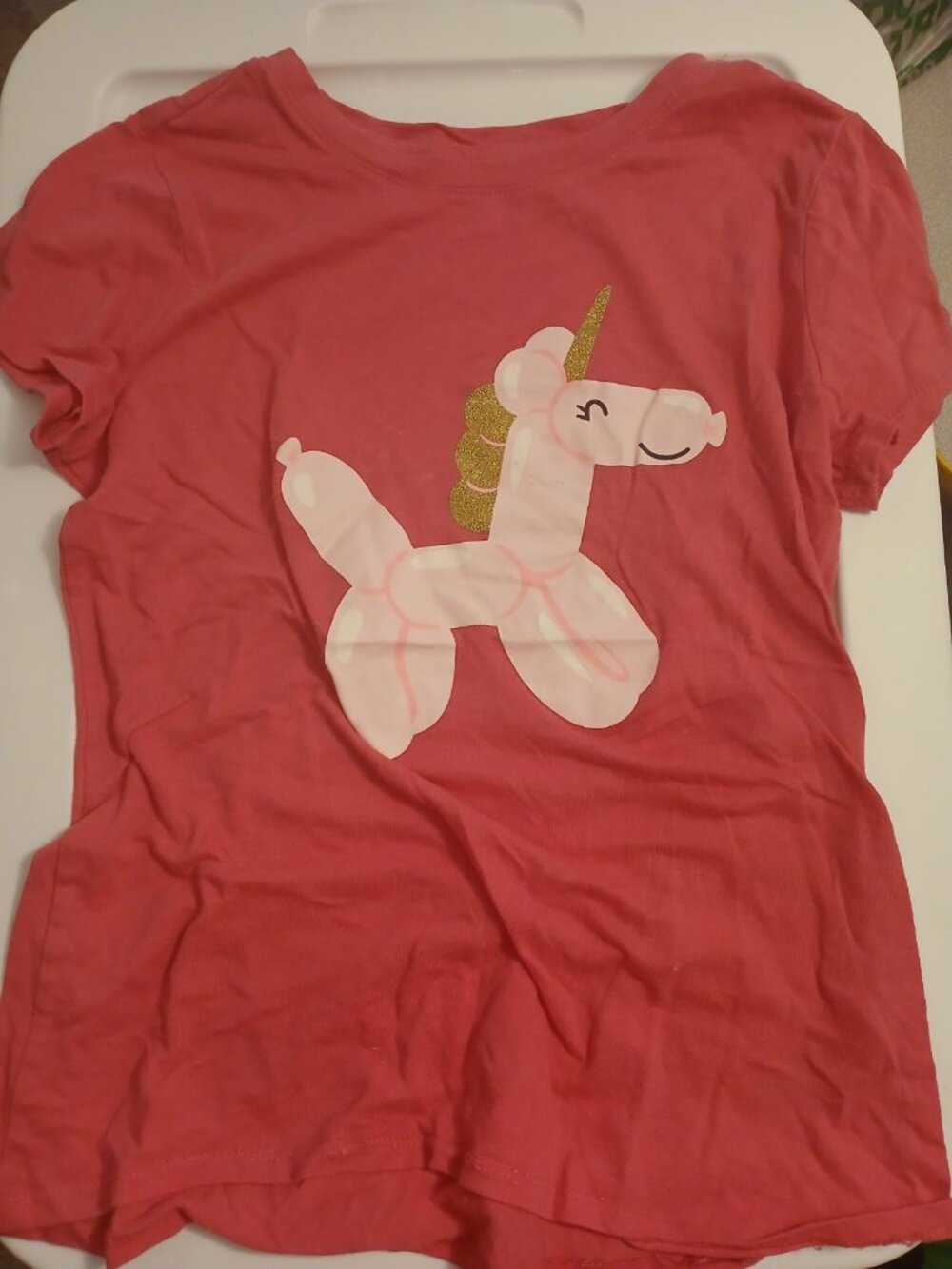 Cat & Jack L 10/12 Girls Unicorn Balloon Shirt